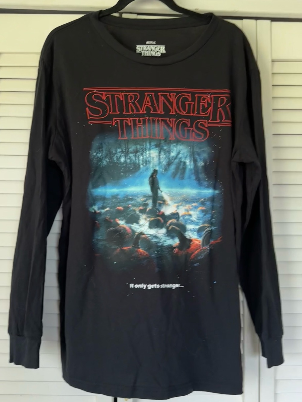 Netflix Stranger Things Black and White Logo Tee